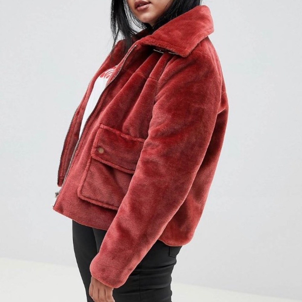 Red fur coat